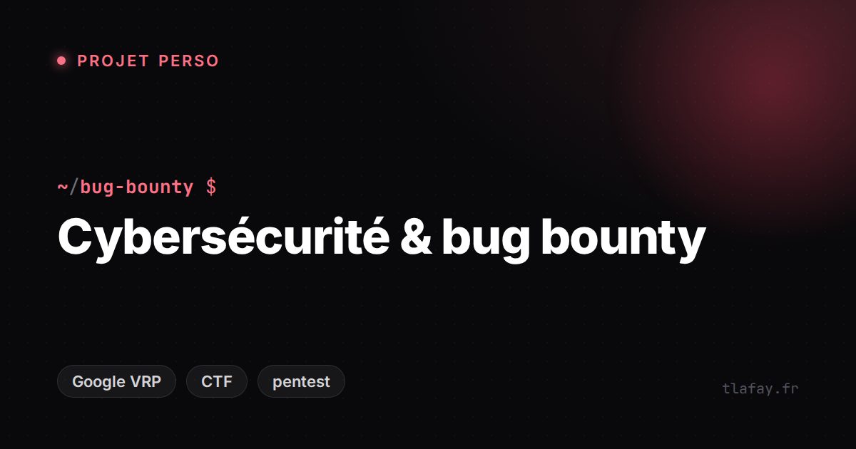 Cybersécurité & bug bounty